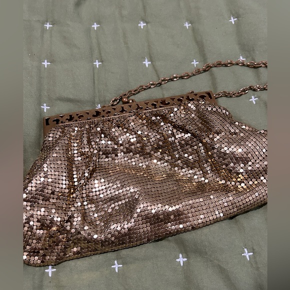 Whiting and Davis Gold mesh metal purse handbag vintage - Picture 6 of 11